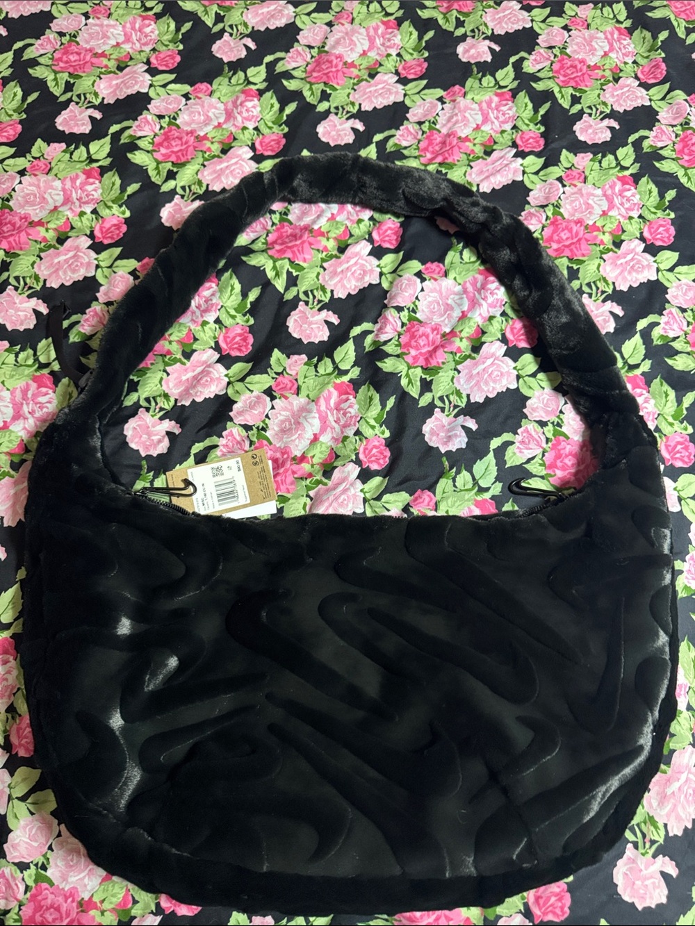 Nike Black Faux Fur Shoulder Bag